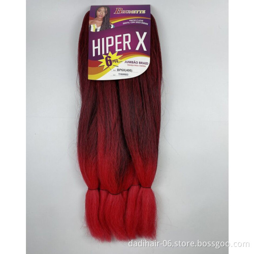 Synthetic Hair Braid 24inch 41inch 82inch ombre braiding hair Super 6X 400g jumbo braid